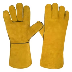 Premium Quality Cowhide Split Leather Safety <b>Gloves</b> Reflective Industrial Hand Protection with Heat Spark Resistance - Product Image 4
