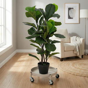 Support de plantes en fer multifonctionnel à quatre niveaux, durable et mobile pour le salon - Product Image 1