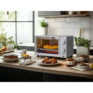 Forno tostapane da appoggio a 4 fette con 3 impostazioni, include griglia e teglia, colore bianco artico - Product Image 4
