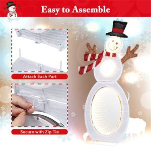 LED Lighted Snowman Christmas Decoration with Metal Stand Festive Holiday Lights - Product Image 4