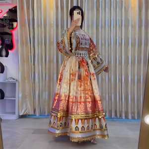 Afghani Kuchi Maxi <b>Dress</b> Women Custom Sizes Floral Print Embroidered Long Sleeves Wedding Party Casual <b>Dresses</b> For <b>All</b> Seasons - Product Image 4