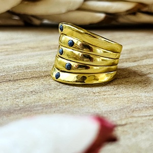 Market Favorite Boho <b>Stacking</b> <b>Rings</b> Brass Lapis Lazuli <b>Ring</b> Women 18k Gold Plated Boho Bands Minimalist <b>Rings</b> Wholesale/OEM/ODM - Product Image 2