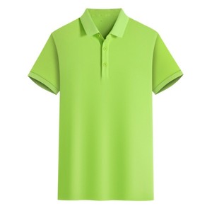 Polo de Manga Corta para Hombre, Color Sólido, Tejido, Casual, Verde, Corte Regular, Diseño con Botones - Product Image 4