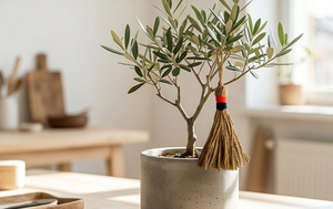 Sac à dos rustique en toile vert olive avec pompons, sac de rangement extérieur pour toutes les saisons - Product Image 6
