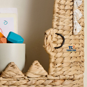 Meilleures ventes d'étagères en jacinthe d'eau élégantes pour enfants, design unique et amusant, paniers de rangement en rotin naturel pour l'organisation de la chambre - Product Image 2