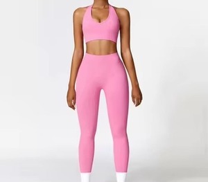 Conjuntos de Yoga de Cintura Alta a la Moda 2026, Conjuntos Deportivos de 2 Piezas para Mujer, Transpirables, Antibacterianos, de Spandex/Nailon, para Gimnasio - Product Image 2