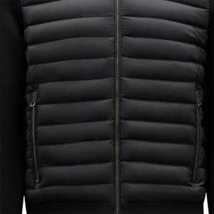 Chaqueta Acolchada Negra para Hombre con Cuello Alto, Cierre de Cremallera, Resistente al Viento, Informal, para Invierno, Corte Ajustado, Relleno de Poliéster - Product Image 3