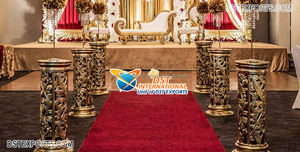 Pilier de passerelle de réception de mariage Hindu, décor de pilier de passerelle de mariage traditionnel avec Ganesha dernier pilier de passerelle de mariage en FRP - Product Image 4