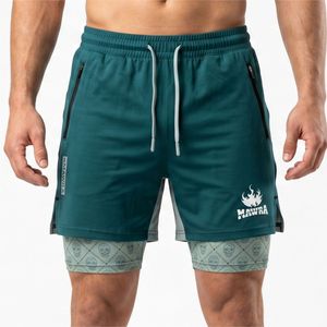 Men’s Gym Training Shorts 2-in-1 MMA Fight Shorts with Compression Layer Lightweight Breathable Fitness Running Shorts - Product Image 1