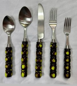 Minimalist Style Flatware <b>Set</b> New Design 18/<b>8</b> Stainless Steel Mirror Polish with Resin Handle <b>Dinnerware</b> Kitchenware Cutlery <b>Set</b> - Product Image 5