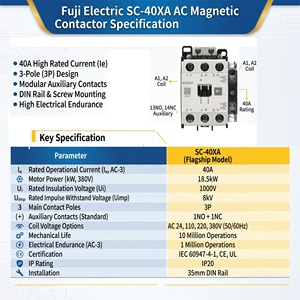 Contactor de CA Fuji SC-40XA 3P 40A, Arrancador Magnético de Motor, Bobina de 220V 110V 380V 24V - Product Image 2