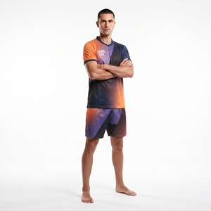 Conjunto de camiseta y pantalón corto de entrenamiento de fútbol personalizado para hombre, para adultos, 100% poliéster, ropa deportiva, fabricación OEM ODM - Product Image 3