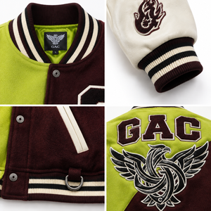 Herren 520GSM Schwere Melton-Woll-Varsity-Jacke mit Rindsleder-Ärmeln, Chenille-Aufnähern, Stickerei, Streetwear, Individuelle Buchstaben-Verzierung - Product Image 4