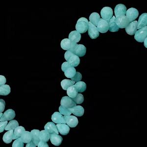 100% arrivée naturelle Amazonite gouttes à facettes forme perles naturelles Amazonite larmes Briollette perles pour la fabrication de bijoux - Product Image 1