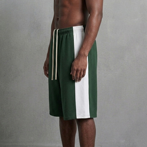 Shorts pour homme en coton 100% personnalisés, 2 tons, taille élastique, haute qualité, grandes tailles, streetwear, respirants, avec cordon de serrage. - Product Image 6