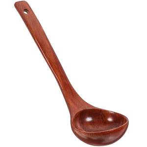 Cuchara de sopa de madera de mango largo, cucharón de agua de madera, cuchara de madera creativa para el hogar, estilo japonés y coreano, utensilios de cocina de madera. - Product Image 2