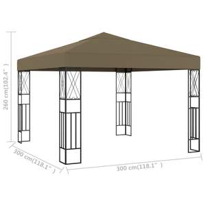 Baldacchino in tessuto Taupe e Gazebo 118.1 Pergola "x 118.1" dal Design elegante - Product Image 5