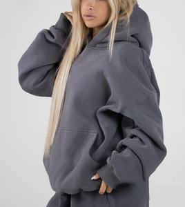 Sudadera con Capucha Personalizada de Felpa Francesa 450GSM, Estilo Urbano Otoñal, Sudadera de Algodón Suave para Mujer - Product Image 3