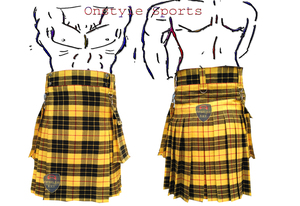 สินค้าขายดี ผ้ากิ๊ตส์ลายสก็อตทันสมัยสำหรับผู้ชาย ผ้ากิ๊ตส์อเนกประสงค์แบบหนา พร้อมกระเป๋าคาร์โก้และสายรัดปรับได้ - Product Image 5