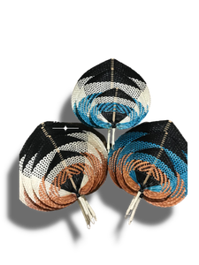Ventilador de mano de bambú, accesorio de mano de algas marinas, artesanía para verano, 99 DATOS dorados - Product Image 6