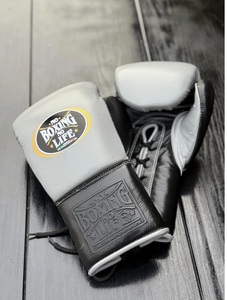 Best Quality No Boxing No Life Gray Black Real Cowhide Leather MMA Training Boxing <b>Gloves</b> Lace-Up Unisex Lightweight Customized - Product Image 6