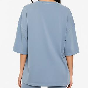 New Arrival 100% Cotton Women's Oversized Tee Custom Screen Printed logo 220gsm Breathable Quick Dry Summer T-shirts OEM ODM - Product Image 3