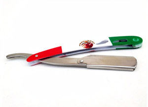 Mexican Flag Handle Barber Straight Cut Throat Shaving Razor Professional Salon <b>Swing</b> Lock Razor for Classic Wet Shaving - Product Image 3