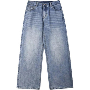 Jean décontracté vintage pour homme, coupe ample, jambe large, en denim noir, style streetwear hip-hop tendance - Product Image 6