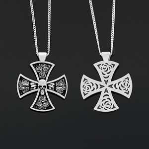 Pendentif BOJ RCJ 015, style victorien, personnalisé, rose-croix rosicrucienne, fait main, argent sterling, symbole alchimique, prix bas, en solde - Product Image 5