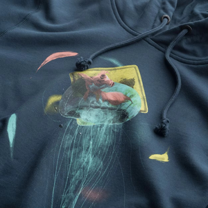 Sweat-shirt à capuche pour homme, bleu foncé, imprimé par sublimation, coupe décontractée, en polyester tricoté - Product Image 5