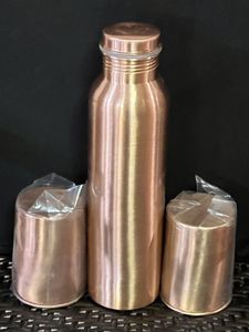 Copper Water Bottle With Bohemian Design Portable Travel Use - Product Image 2