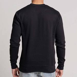 Men's <b>Black</b> <b>Crew</b> <b>Neck</b> Pullover <b>Sweatshirt</b> Regular Fit Polyester/Cotton Knitted Solid Casual Autumn OEM Service Quick Dry - Product Image 4