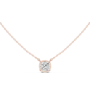 Pendentif solitaire en diamant de laboratoire taille coussin, or massif 10K 14K 18K, bijoux fins pour femme, accessoires, cadeau, chaîne incluse - Product Image 3