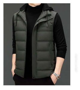 OEM Custom Made <b>Winter</b> Top Selling Factory Price Handmade Half Sleeve Puffer <b>Waterproof</b> Front Logo <b>Jacket</b> for <b>Men</b> - Product Image 1