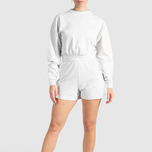 Nuevas sudaderas personalizadas de moda para mujer, estilo oversized y corto, de algodón y felpa, sudaderas de alta calidad a bajo precio. - Product Image 1