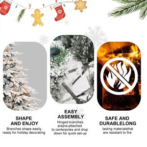 Albero di Natale Artificiale Preilluminato da 1,5 m con 300 Luci Incandescenti UL, Punte in PE PVC Premium, Effetto Neve, Decorazione Natalizia - Product Image 6