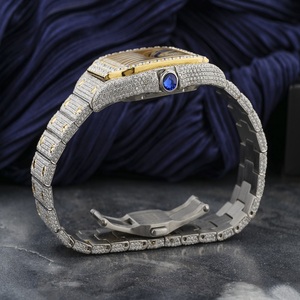 Iced Out Moissanite <b>Skeleton</b> <b>Watch</b> Two Tone Gold Silver Hip Hop Jewellery Luxury Bustdown Mechanical Timepiece - Product Image 4