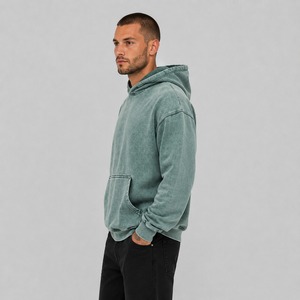 Sudadera con Capucha de Alta Calidad con Lavado Ácido Personalizado para Hombre, 100% Algodón, Estilo Urbano, Talla Grande y Antiencogimiento, Precio Razonable - Product Image 2