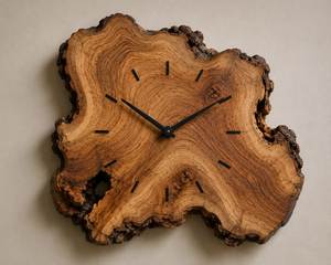 Modern Handmade <b>Wood</b> <b>Slice</b> Wall Clock Antique Style Decorative Round Single Face Needle Display for Living Room - Product Image 6