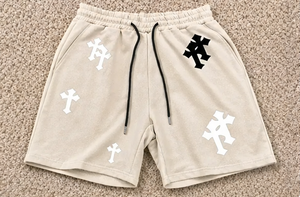 Custom Men Y2K Cross Print Canvas Breathable Eco-Friendly Shorts Streetwear <b>Elastic</b> Waist Casual Summer Hip Hop Gothic Graphic - Product Image 3
