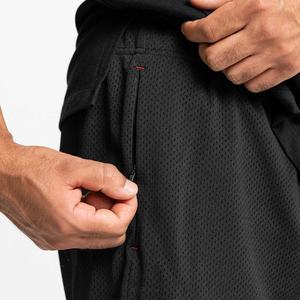 2023 <b>Men's</b> Sports <b>Running</b> <b>Shorts</b> Breathable Mesh Double Layer 1 Inch Stretchable Gym <b>Short</b> with Solid Pattern Wholesale Price - Product Image 2