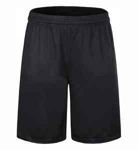 Shorts d'entraînement d'été pour hommes en gros, séchage rapide, pour la gym, la course et le fitness, avec poches, design uni noir décontracté - Product Image 1