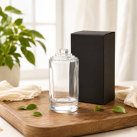 Botella de Perfume Redonda de Vidrio Personalizable de 100 ml, Botella Vacía Transparente, Envase de Lujo para Fragancias y Cosméticos