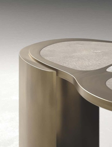 Mesa de centro de diseño moderno en latón con incrustaciones de ágata, mesa de centro de lujo de diseño contemporáneo en latón. - Product Image 5