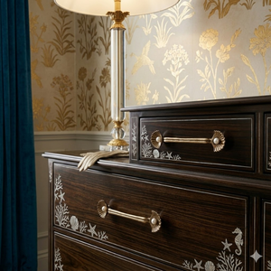 Tirador de latón premium hecho a mano con acento de perla, tirador decorativo para armarios, cómodas, cajones y herrajes de muebles. - Product Image 2