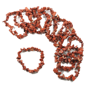 Pulsera de chip de alta calidad pulsera de chip de jaspe rojo natural pulsera de chip de piedra de cristal piedra preciosa mujeres Cristal de energía colorida - Product Image 2