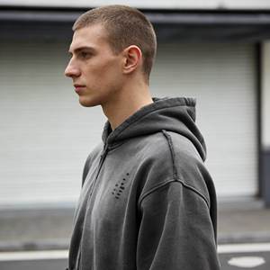 Custom Men's Full-<b>Zip</b> Hoodie 100% Cotton Terry Fabric Regular Fit Waterproof Windproof Breathable Eco-Friendly Wholesale - Product Image 4