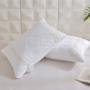 Oreiller de lit moderne haut de gamme avec motif uni, housse en coton biologique, garnissage écologique, soutien doux, design personnalisable - Product Image 2