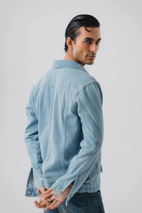 High Quality Custom Men's Denim Jacket New Stylish Wool & Cotton Long Denim Jacket OEM Wholesale Casual Wear for <b>Boys</b> - Product Image 3