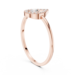 Bague géométrique en forme de poire plaquée or rose de luxe pour femme, bijoux de mode modernes, fournisseur en gros, finition or rose, forme poire, tendance - Product Image 2